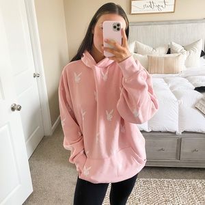 PLAYBOY x Missguided Pink Sweatshirt Dress